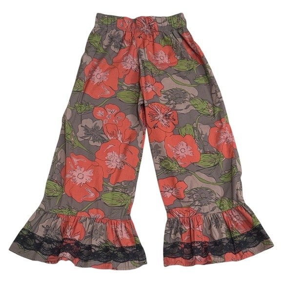 Matilda Jane Floral Big Ruffles Western Boho Flare Pull on Pants Girl's Size 10 - Picture 5 of 12